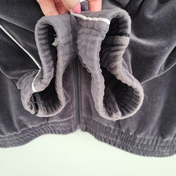 FILA *Tall* Vintage Velour Full Zip Tracksuit Jacket Pockets Gray Big 3XLT fb - Picture 10 of 14